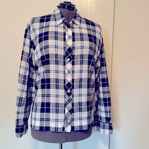 J Crew blue plaid women’s shirt. XL